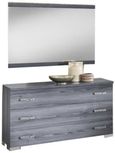 Nicole Grey Italian 3 Drawer Dresser with Mirror