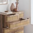 Noah Chest - 2+3 Drawer - Oak and Rattan