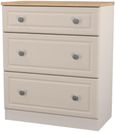 Norfolk Cashmere and Oak Effect 3 Drawer Deep Chest