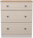 Norfolk Cashmere and Oak Effect 3 Drawer Deep Chest