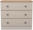 Norfolk Cashmere and Oak Effect 3 Drawer Small Chest