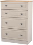 Norfolk Cashmere and Oak Effect 4 Drawer Deep Chest