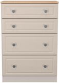 Norfolk Cashmere and Oak Effect 4 Drawer Deep Chest
