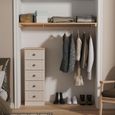 Norfolk Cashmere and Oak Effect 5 Drawer Narrow Chest