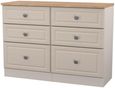 Norfolk Cashmere and Oak Effect 6 Drawer Midi Chest