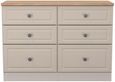 Norfolk Cashmere and Oak Effect 6 Drawer Midi Chest