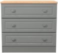 Norfolk Grey and Oak Effect 3 Drawer Small Chest