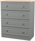 Norfolk Grey and Oak Effect 4 Drawer Chest