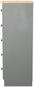 Norfolk Grey and Oak Effect 5 Drawer Narrow Chest