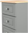 Norfolk Grey and Oak Effect 5 Drawer Narrow Chest
