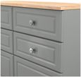 Norfolk Grey and Oak Effect 6 Drawer Midi Chest