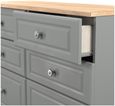 Norfolk Grey and Oak Effect 6 Drawer Midi Chest