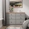 Norfolk Grey and Oak Effect 6 Drawer Midi Chest