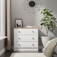 Norfolk White and Oak Effect 3 Drawer Small Chest