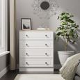 Norfolk White and Oak Effect 4 Drawer Chest
