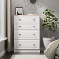 Norfolk White and Oak Effect 4 Drawer Deep Chest