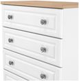 Norfolk White and Oak Effect 5 Drawer Chest