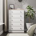 Norfolk White and Oak Effect 5 Drawer Chest