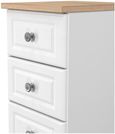 Norfolk White and Oak Effect 5 Drawer Narrow Chest