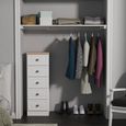 Norfolk White and Oak Effect 5 Drawer Narrow Chest