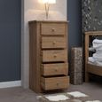 Torino Wellington Chest - 5 Drawer - Oak
