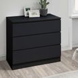 Oslo Small Chest - 3 Drawer - Black