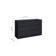 Oslo Wide Chest - 6 Drawer - Black