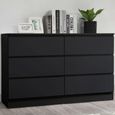 Oslo Wide Chest - 6 Drawer - Black