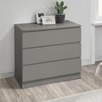 Oslo Small Chest - 3 Drawer - Grey