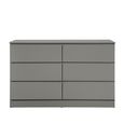 Oslo Wide Chest - 6 Drawer - Grey