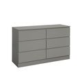 Oslo Wide Chest - 6 Drawer - Grey