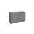 Oslo Wide Chest - 6 Drawer - Grey