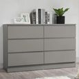 Oslo Wide Chest - 6 Drawer - Grey
