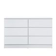 Oslo Wide Chest - 6 Drawer - White