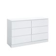 Oslo Wide Chest - 6 Drawer - White
