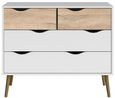 Oslo White and Oak Effect 4 Drawer Chest