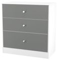 Padstow Grey and White 3 Drawer Deep Chest