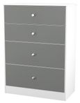 Padstow Grey and White 4 Drawer Deep Chest