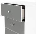 Padstow Grey and White Matt 4 Drawer Deep Midi Chest