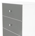 Padstow Grey and White Matt 4 Drawer Deep Midi Chest