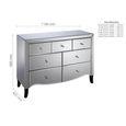 Palermo Wide Chest - Mirrored - Multi Drawer