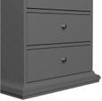 Paris Grey 5 Drawer Narrow Chest