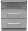 Paris Grey Gloss 3 Drawer Deep Chest