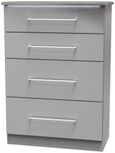 Paris Grey Gloss 4 Drawer Deep Chest