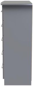 Paris Grey Gloss 5 Drawer Chest