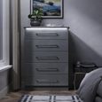 Paris Grey Gloss 5 Drawer Chest