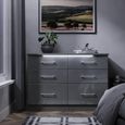 Paris Grey Gloss 6 Drawer Midi Chest