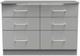 Paris Grey Gloss 6 Drawer Midi Chest