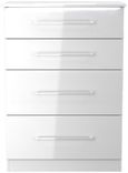 Paris White Gloss 4 Drawer Deep Chest