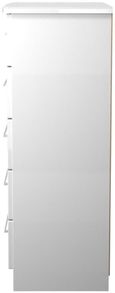 Paris White Gloss 5 Drawer Chest